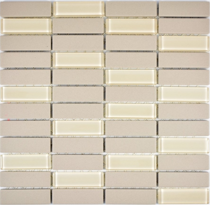Hand pattern mosaic tile ceramic rods light beige unglazed glass shower tray floor tile MOS24-1212-R10_m