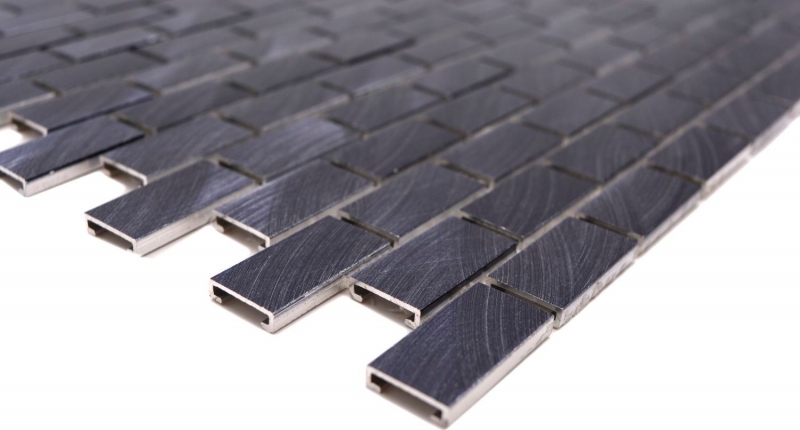 Hand pattern mosaic tile aluminum brick aluminum black tile backsplash kitchen MOS48-0304_m