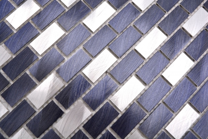 Hand sample mosaic tile aluminum brick aluminum alu black tile backsplash kitchen MOS48-0208_m