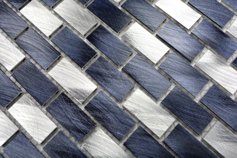 Hand sample mosaic tile aluminum brick aluminum alu black tile backsplash kitchen MOS48-0208_m