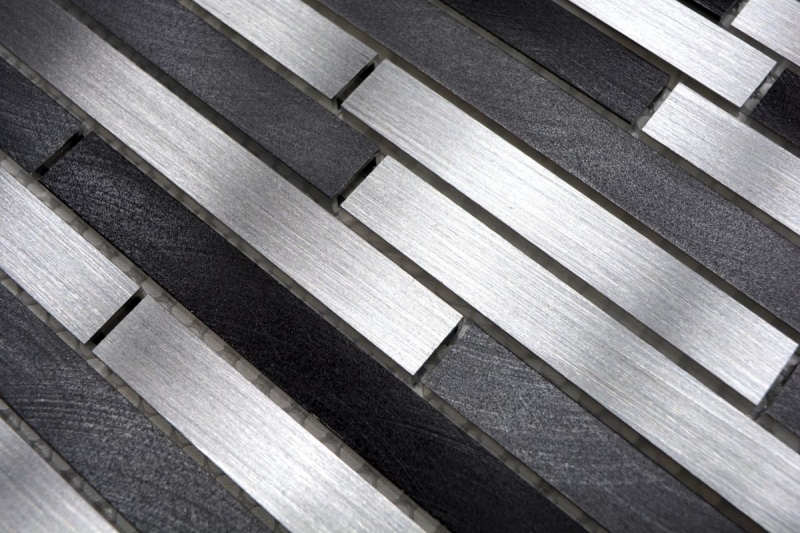 Hand sample mosaic tile aluminum composite aluminum alu gray black tile backsplash kitchen MOS49-0308_m