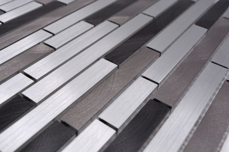 Hand sample mosaic tile aluminum composite aluminum alu gray black tile backsplash kitchen MOS49-0308_m