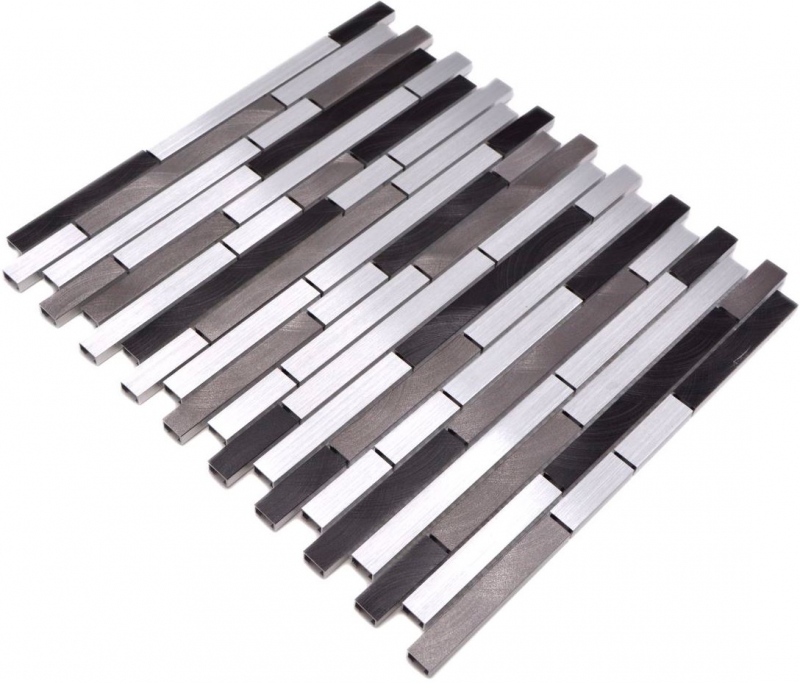 Hand sample mosaic tile aluminum composite aluminum alu gray black tile backsplash kitchen MOS49-0308_m