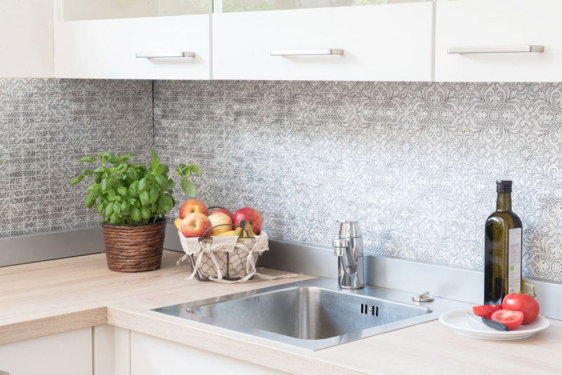 Hand pattern mosaic tile aluminum rectangle aluminum silver tile mirror kitchen MOS49-C101D_m