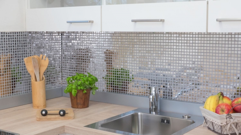 Hand pattern mosaic tile stainless steel silver silver steel glossy tile backsplash kitchen MOS129-15G_m