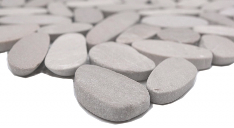 Hand sample mosaic tile river pebble stone pebble light beige pebble cut TAN 5 7 MOS30-IN10_m