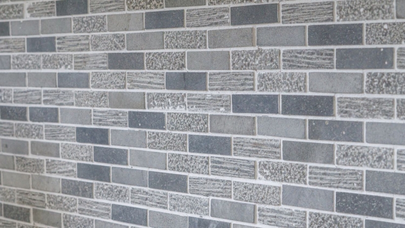 Hand sample mosaic tile marble natural stone gray Brick stone Carving cement MOS40-B49_m