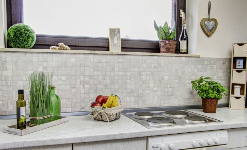 Hand pattern mosaic tile marble natural stone gray gray stripes MOS42-0204_m