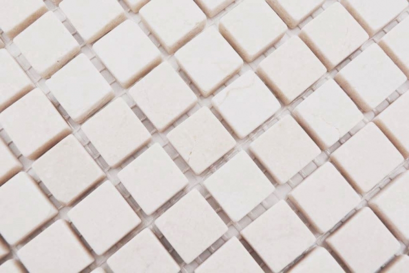 Hand-painted mosaic tile marble natural stone white Botticino Anticato MOS38-0104_m