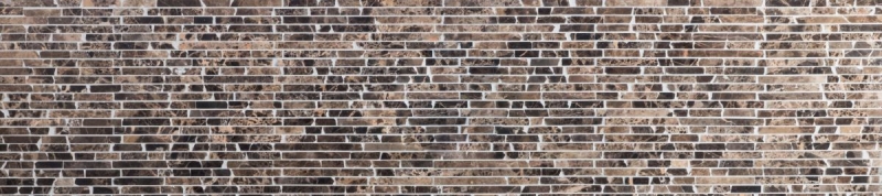 Hand-painted mosaic tile marble natural stone Brick Impala brown flamed MOS40-1304_m