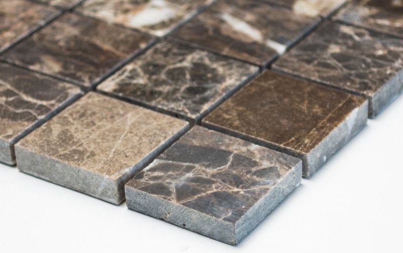 Hand-painted mosaic tile marble natural stone Impala brown polished MOS42-1306_m