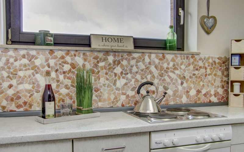 Hand sample mosaic tile marble natural stone beige red quarry Ciot RossoCream MOS44-30-130_m