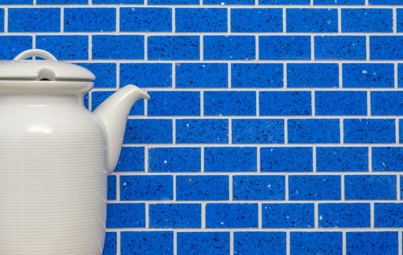 Hand-painted mosaic kitchen splashback quartz composite artificial stone Brick Artificial blue MOS46-ASMB5_m