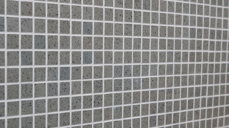 Hand-patterned mosaic tile backsplash quartz composite artificial stone Artificial gray MOS46-ASM23_m