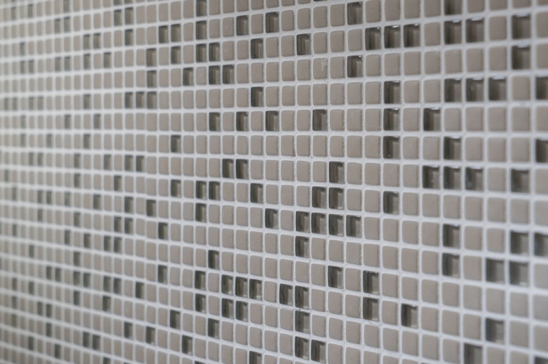 Hand-painted mosaic tile ECO Recycling GLAS Enamel cream matt glass MOS140-03C_m