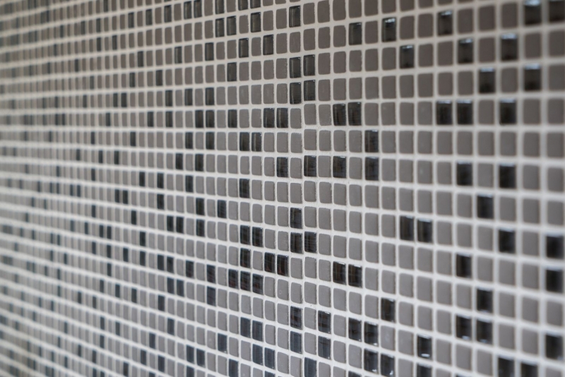 Hand-painted mosaic tile ECO Recycling GLAS Enamel gray-brown matt glass MOS140-05G_m