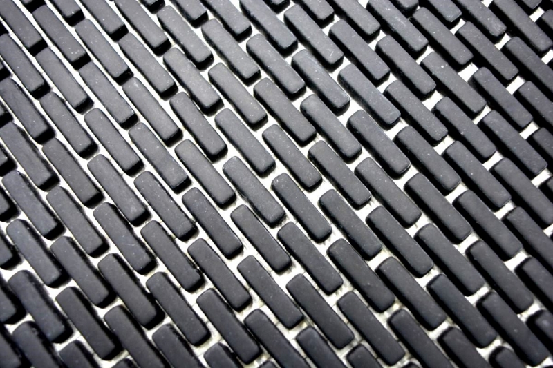 Hand-painted mosaic tile ECO Recycling GLAS Brick Enamel black matt MOS140-B21B_m