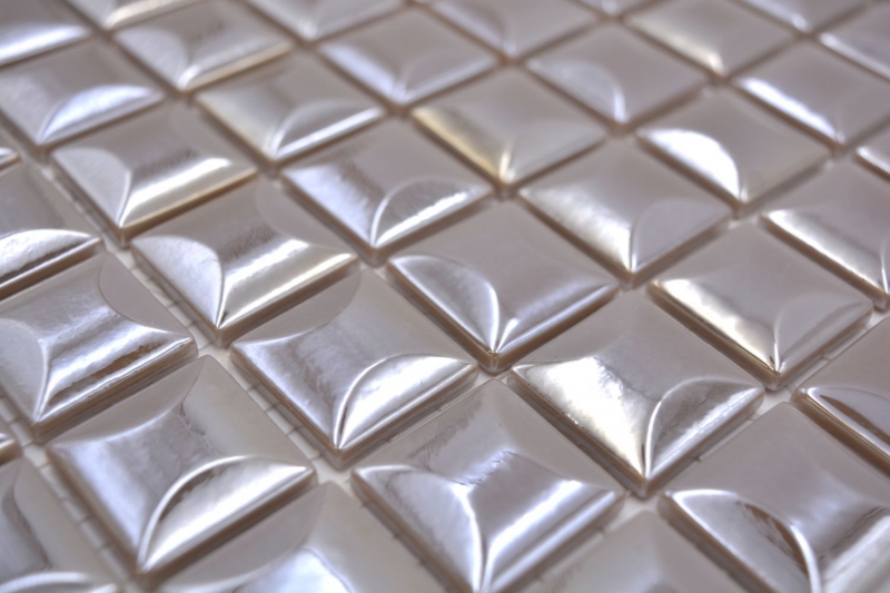 Hand sample mosaic tile ECO Recycling GLAS ECO coffee metallic 3DF MOS350-24_m