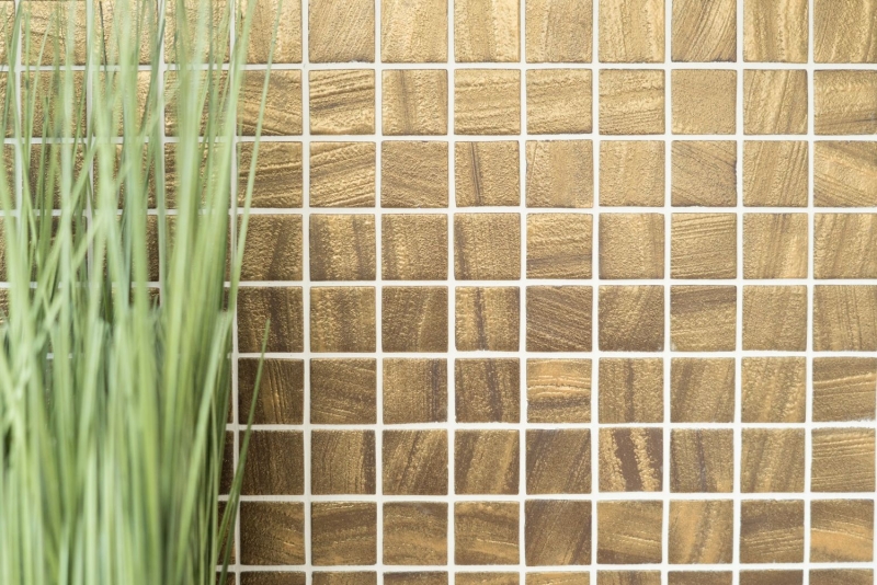 Hand sample mosaic tile ECO Recycling GLAS ECO satin gold MOS360-05_m