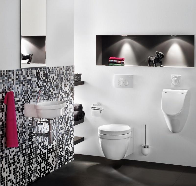 Hand sample mosaic tile glass wall tile bathroom tile shower splashback tile mirror white gray black MOS52-0302_m