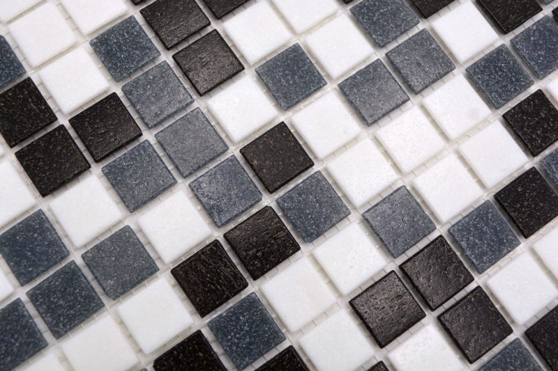 Hand sample mosaic tile glass wall tile bathroom tile shower splashback tile mirror white gray black MOS52-0302_m