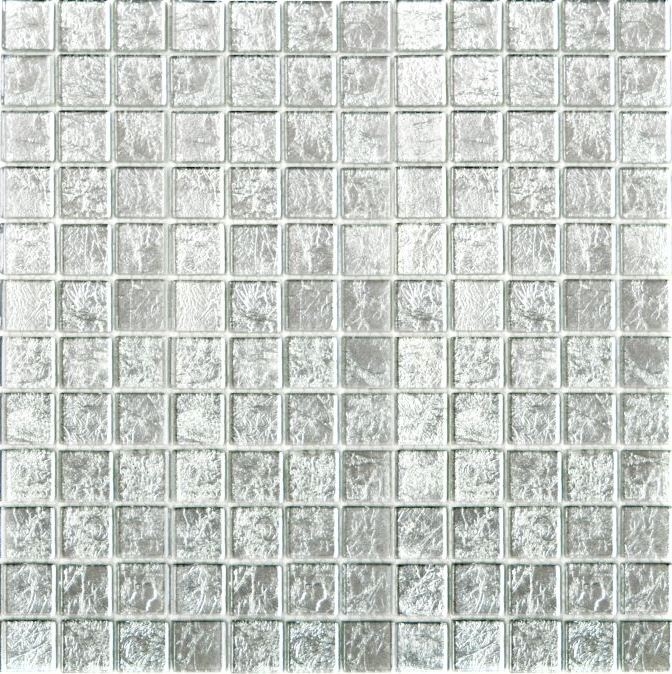 Hand-patterned mosaic tile Translucent glass mosaic Crystal silver structure BATH WC Kitchen WALL MOS68-4SB11_m