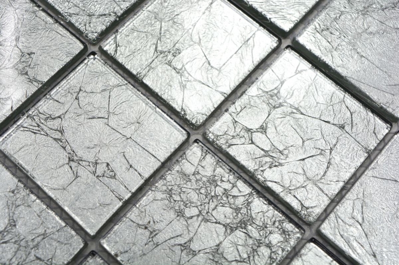 Hand pattern mosaic tile Translucent glass mosaic Crystal silver structure BATH WC Kitchen WALL MOS68-4SB21_m
