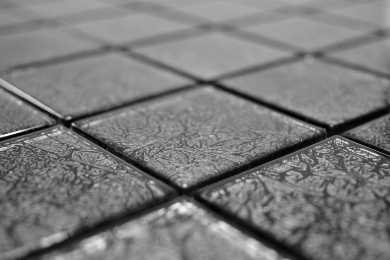 Hand-painted mosaic tile Translucent glass mosaic Crystal black structure MOS126-CM4BL22_m