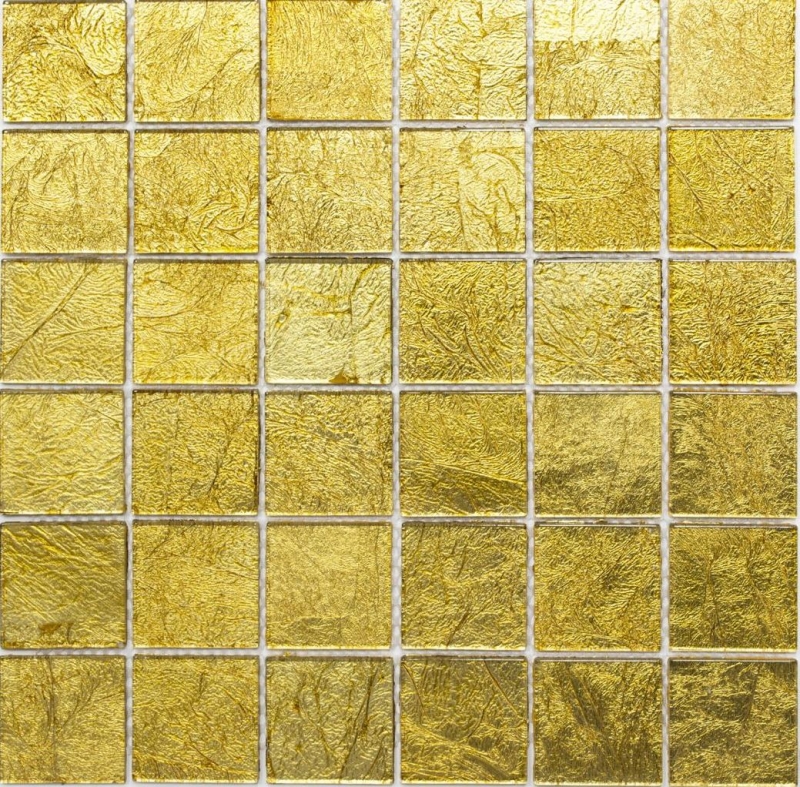 Hand-painted mosaic tile Translucent glass mosaic Crystal gold structure MOS120-0746_m