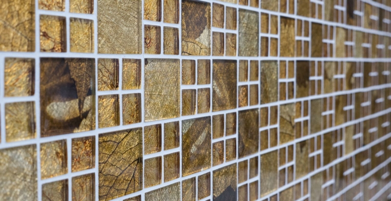 Hand-painted mosaic tile Translucent combination glass mosaic Crystal Desert gold MOS88-8DSG_m