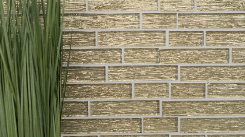 Hand-painted mosaic tile Translucent composite glass mosaic Crystal Chic gold MOS86-8CGO_m