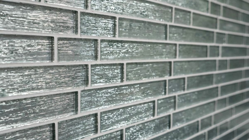 Hand-painted mosaic tile Translucent composite glass mosaic Crystal Chic silver MOS86-8CSV_m