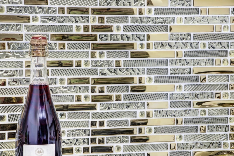Hand-painted mosaic tile Translucent composite glass mosaic Crystal EP gold glass MOS86-0107_m