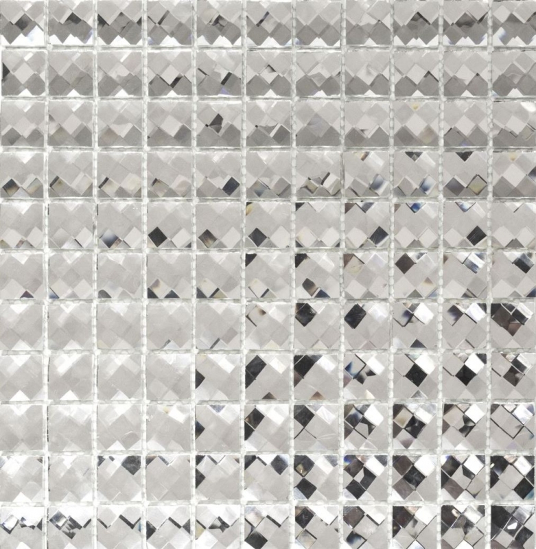 Hand-painted mosaic tile Translucent crystal Glass mosaic Crystal Glitter silver MOS130-0208_m