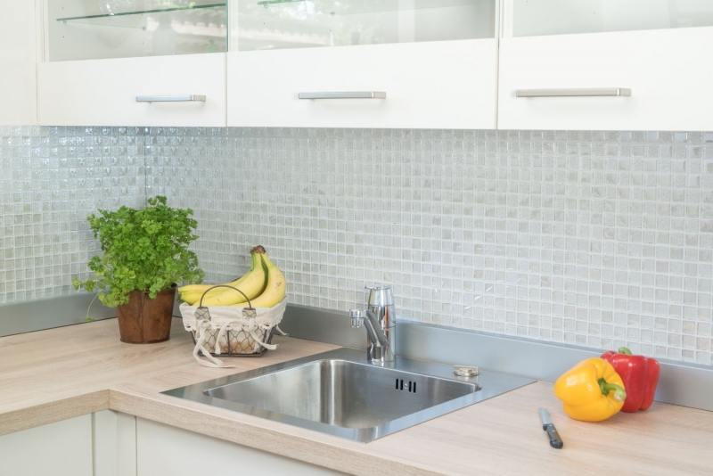 Hand-painted mosaic tile Tile backsplash Translucent white Glass mosaic Crystal chandelier white MOS88-8LU90_m