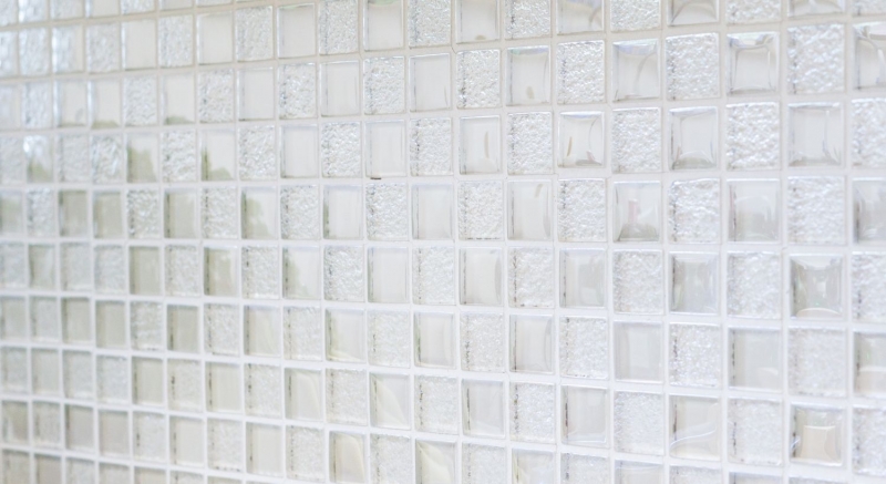 Hand-painted mosaic tile Tile backsplash Translucent white Glass mosaic Crystal chandelier white MOS88-8LU90_m