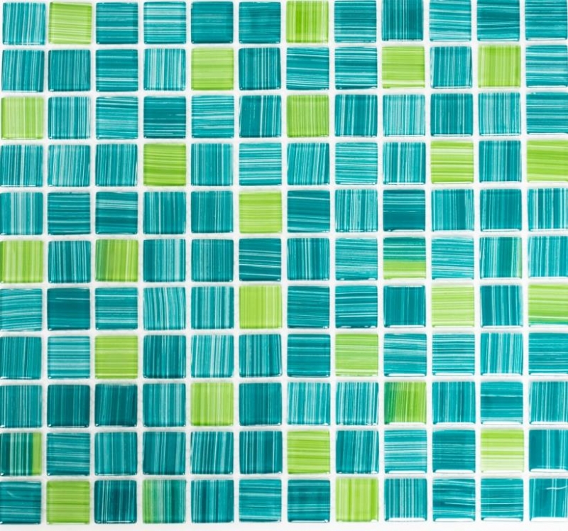 Hand-painted mosaic tile Translucent green glass mosaic Crystal green MOS64-0509_m