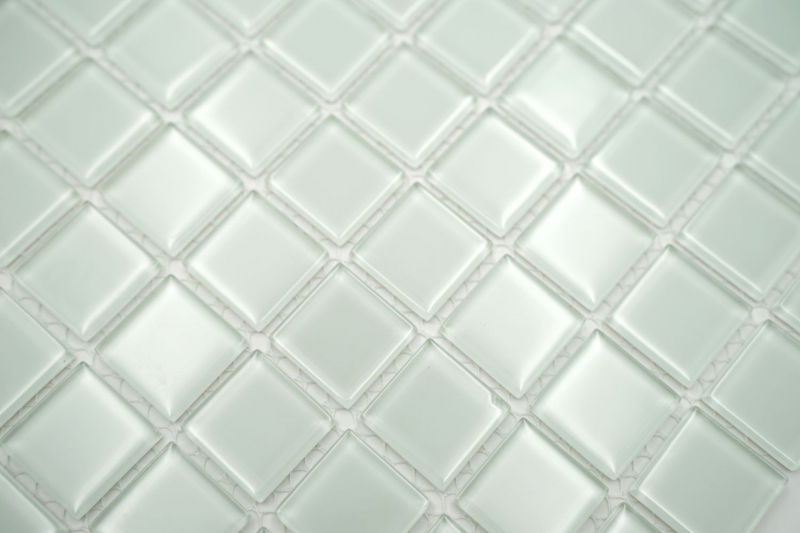 Hand-painted mosaic tile Translucent white Glass mosaic Crystal white matt frosted MOS60-0111_m