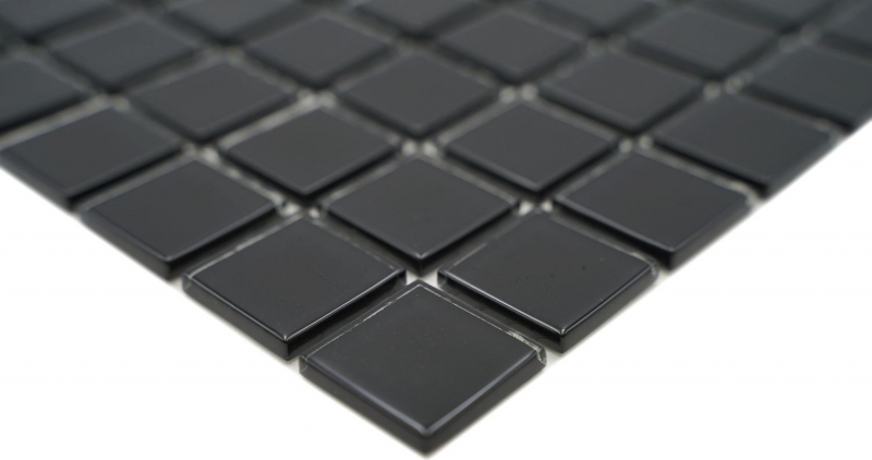 Hand-painted mosaic tile Translucent black Glass mosaic Crystal black MOS60-0304_m