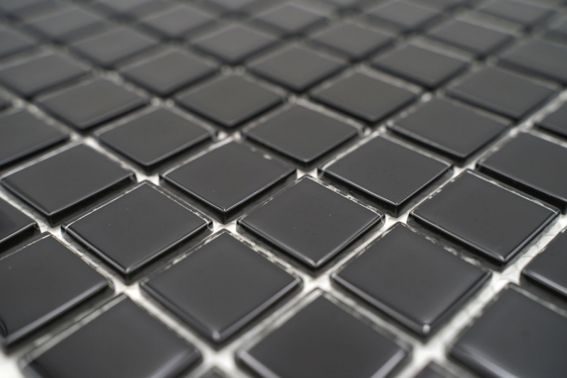 Hand-painted mosaic tile Translucent black Glass mosaic Crystal black MOS60-0304_m