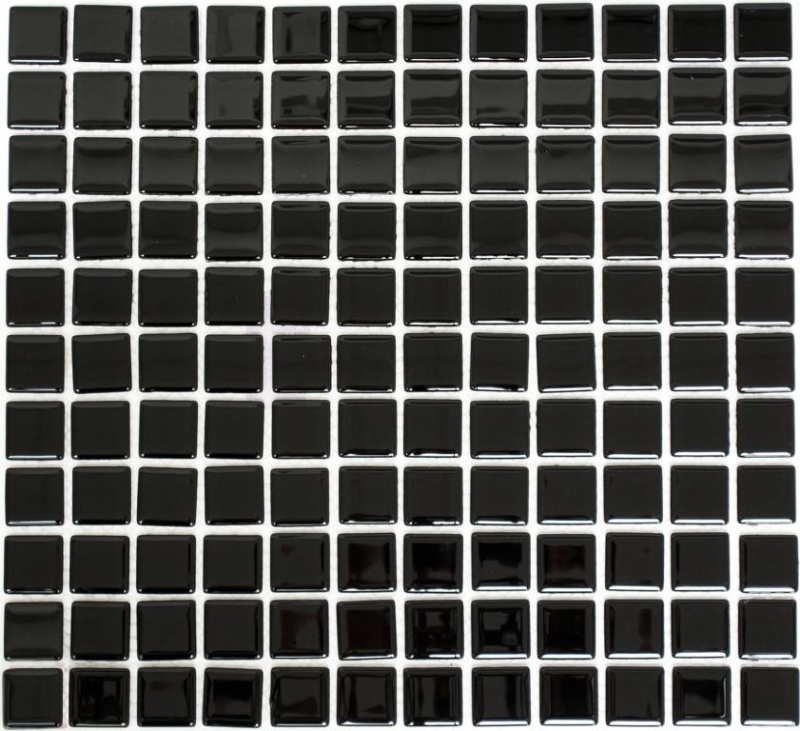 Hand-painted mosaic tile Translucent black Glass mosaic Crystal black MOS60-0304_m