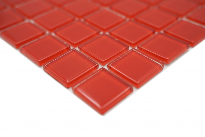 Hand-painted mosaic tile Tile backsplash Translucent red Glass mosaic Crystal red BATH WC Kitchen WALL MOS60-0904_m