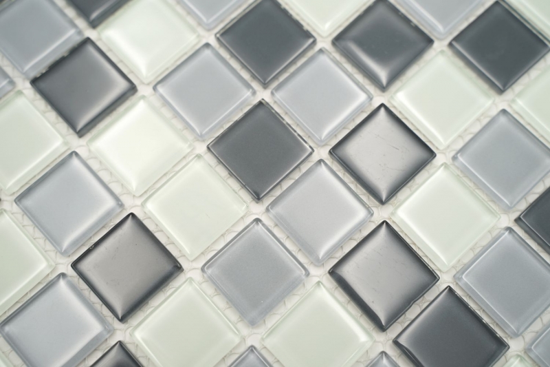Hand-painted mosaic tile Translucent gray Glass mosaic Crystal gray BATH WC Kitchen WALL MOS62-0204_m