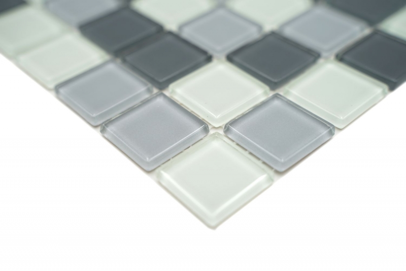 Hand-painted mosaic tile Translucent gray Glass mosaic Crystal gray BATH WC Kitchen WALL MOS62-0204_m