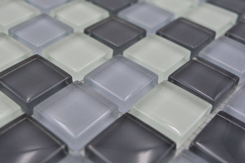 Hand-painted mosaic tile Translucent gray Glass mosaic Crystal gray BATH WC Kitchen WALL MOS72-0204_m