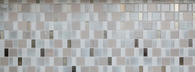 Hand-patterned mosaic tile translucent pearl combination iridescent pearl-colored MOS68-0136P_m