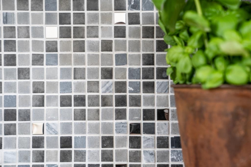 Hand-painted mosaic tile translucent stone black NERO BAD WC kitchen WALL MOS91-0334_m