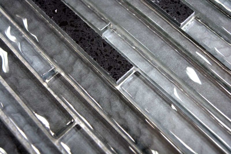 Hand-painted mosaic tile Translucent composite black Multistick glass mosaic Crystal Artificial black MOS86-MS89_m