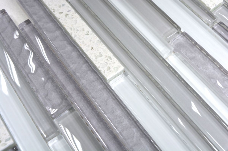 Hand-painted mosaic tile Translucent composite white Multistick glass mosaic Crystal Artificial white MOS86-MS90_m