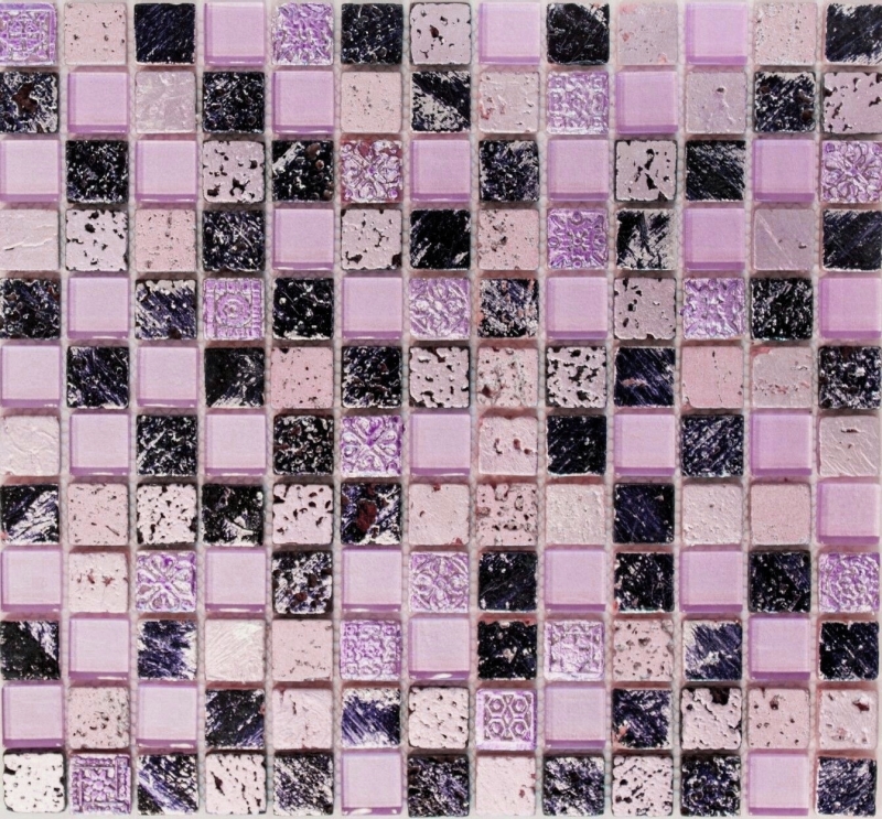 Hand-painted mosaic tile Tile backsplash Translucent pink Glass mosaic Crystal Resin pink BATH WC Kitchen WALL MOS82-1104_m